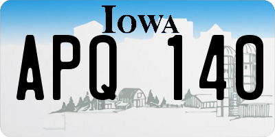 IA license plate APQ140
