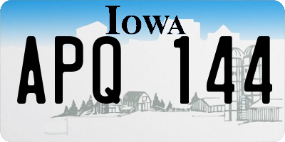 IA license plate APQ144