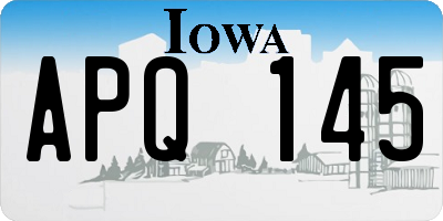IA license plate APQ145