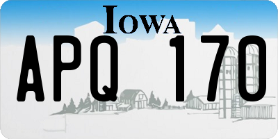 IA license plate APQ170