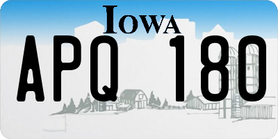 IA license plate APQ180