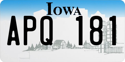 IA license plate APQ181