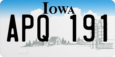 IA license plate APQ191