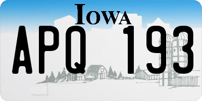 IA license plate APQ193