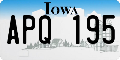 IA license plate APQ195