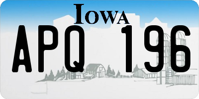 IA license plate APQ196