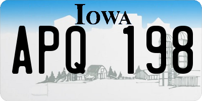 IA license plate APQ198