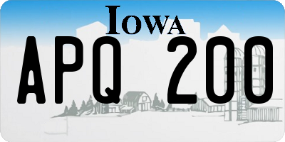 IA license plate APQ200