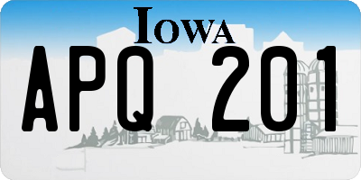 IA license plate APQ201