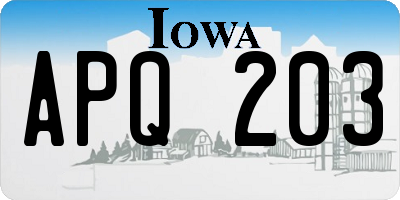 IA license plate APQ203