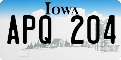 IA license plate APQ204