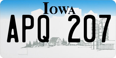 IA license plate APQ207