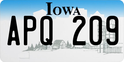 IA license plate APQ209