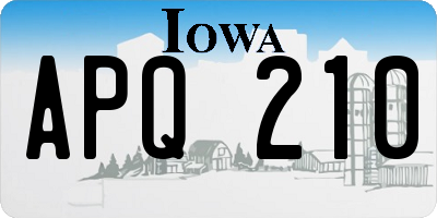 IA license plate APQ210