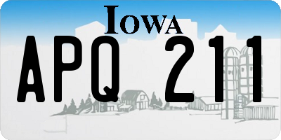 IA license plate APQ211