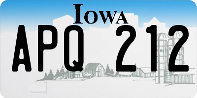 IA license plate APQ212