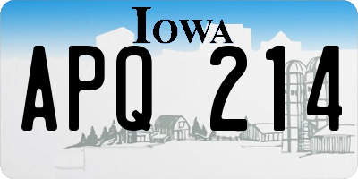 IA license plate APQ214