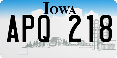 IA license plate APQ218