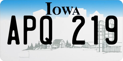 IA license plate APQ219