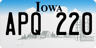 IA license plate APQ220