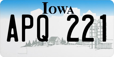 IA license plate APQ221
