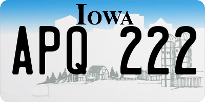 IA license plate APQ222
