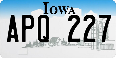 IA license plate APQ227