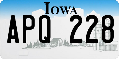 IA license plate APQ228
