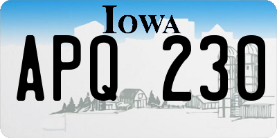 IA license plate APQ230