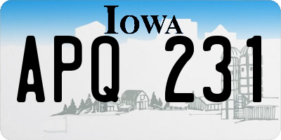 IA license plate APQ231