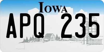 IA license plate APQ235