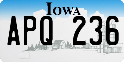 IA license plate APQ236