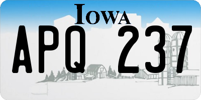 IA license plate APQ237