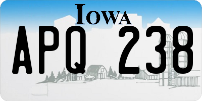 IA license plate APQ238