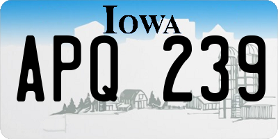 IA license plate APQ239