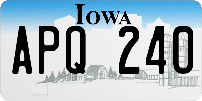 IA license plate APQ240