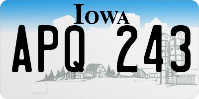 IA license plate APQ243
