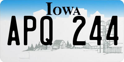 IA license plate APQ244
