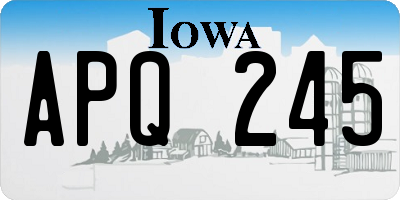 IA license plate APQ245