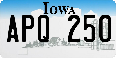 IA license plate APQ250