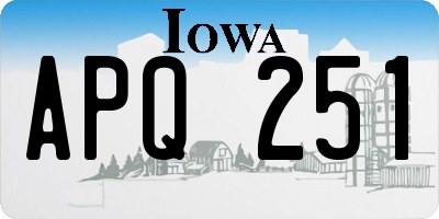 IA license plate APQ251