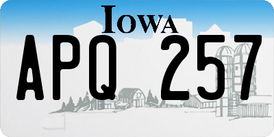 IA license plate APQ257