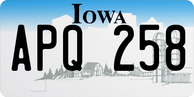 IA license plate APQ258