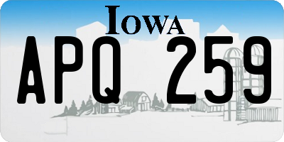 IA license plate APQ259