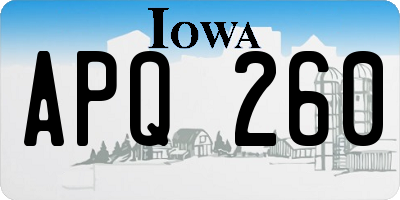 IA license plate APQ260