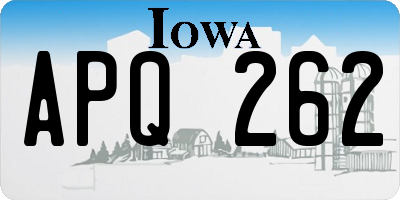 IA license plate APQ262