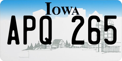 IA license plate APQ265