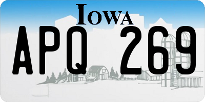 IA license plate APQ269