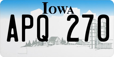 IA license plate APQ270