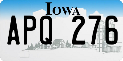 IA license plate APQ276
